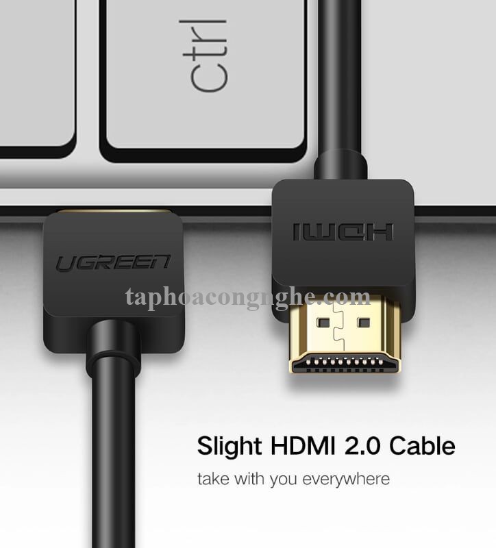 Ugreen 30822 0.5M màu Đen Cáp tín hiệu HDMI chuẩn 2.0 hỗ trợ phân giải 4K * 2K HD121 30030822